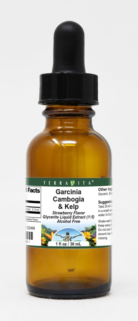 Garcinia Cambogia & Kelp Glicerite Liquid Extract (1: 5) - Strawberry Flavored (1 oz, ZIN: 522498) - 3 Pack