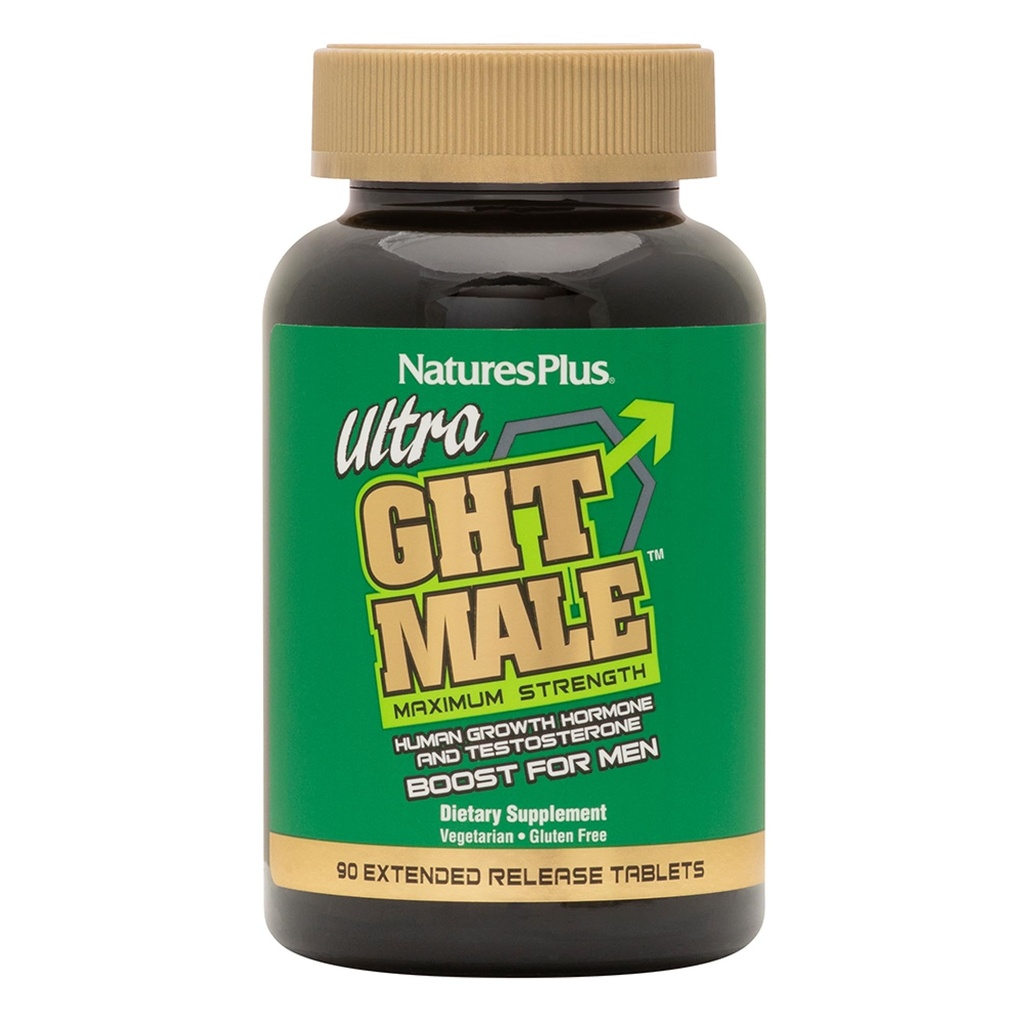 NaturesPlus Ultra GT Mężczyzna Rozszerzony Release Bilayer Tablets - 90 Suplementy wegetariańskie - Maksymalna siła Naturalny Testosteron & Human Growth Hormon Boost - Gluten- Free - 30 Służenia