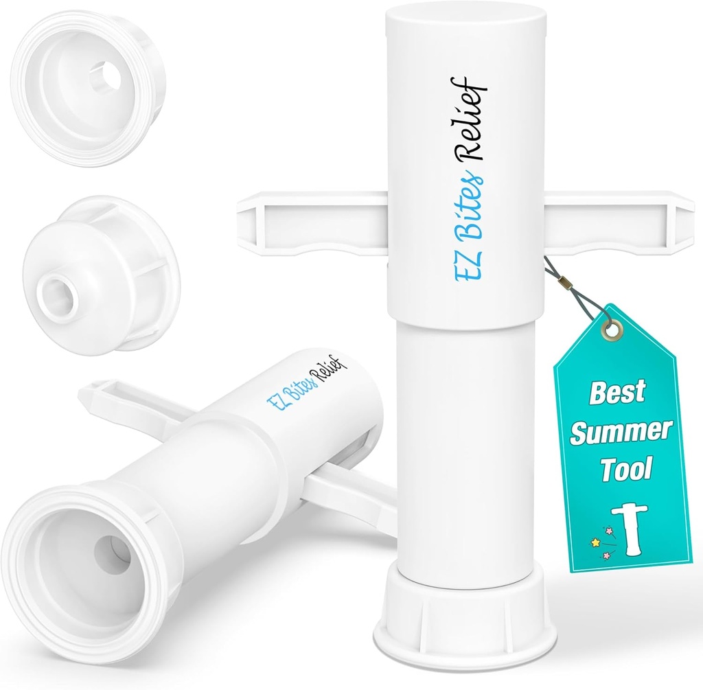 Trobing Bug Bite Suction Tool, Venom Extractor Sucker, Bee Sting Bite Relief, Łatwy w użyciu, Natural Itch Relief, Zmniejsza ból i obrzęk, Pierwsza pomoc dla pieszych, Backpacking i Camping (White-Pack)