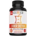 Zhou Cider Detox - Jabłko Cydr Ocet kapsułki z matką, Surowy naturalne ACV pigułki dla kobiet i mężczyzn, Ziołowy Kompleks Suplement z Turmeric & Cayenne Pepper - 60 Kapsułki Vegan