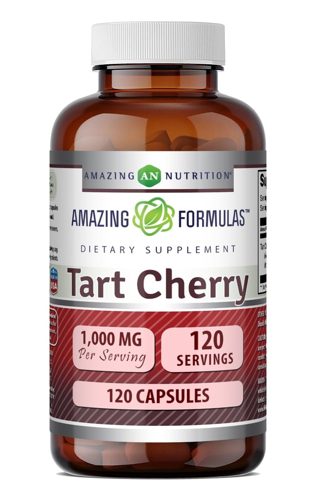 Amazing Supples Tart Cherry Extract Supplement Equipment 124; 1000 Mg per Serving Evidence 124; Capsules Evidence 124; Non-GMO Evidence 124; Gluten- Free Equipment 124; Made in USA (1 Pack, 120 Count)
