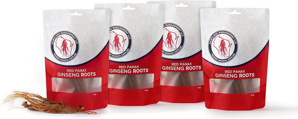 Dairyland Management LLC 16 oz Pack of Korean Panax Ginseng Root - Autentyczne Panax Ginseng - Non- GMO, Gluten Free Ginseng Root - Użyj Ginseng w Zupie, Herbata, Congee