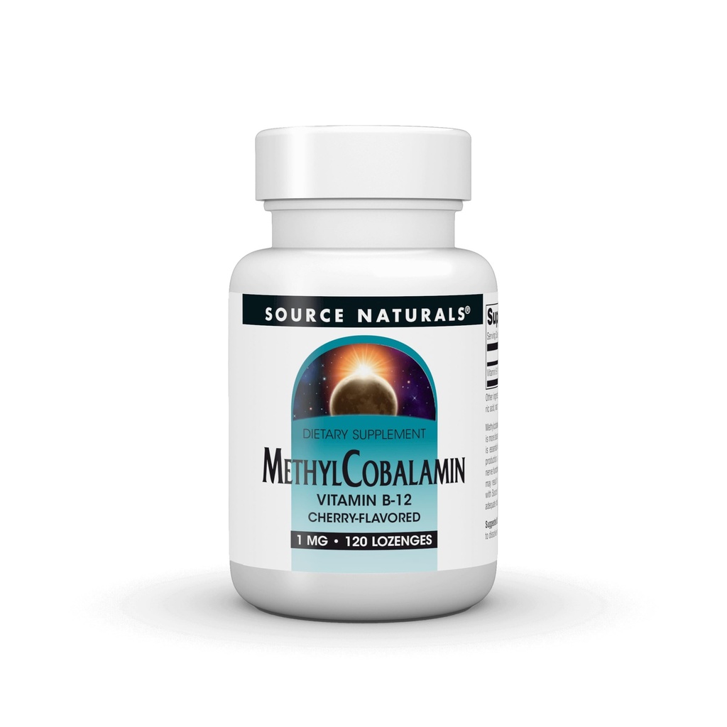 Źródło Naturals MethylCobalamin Vitmain B- 12 Cherry- Flavored, 1 mg - 120 Lozenges