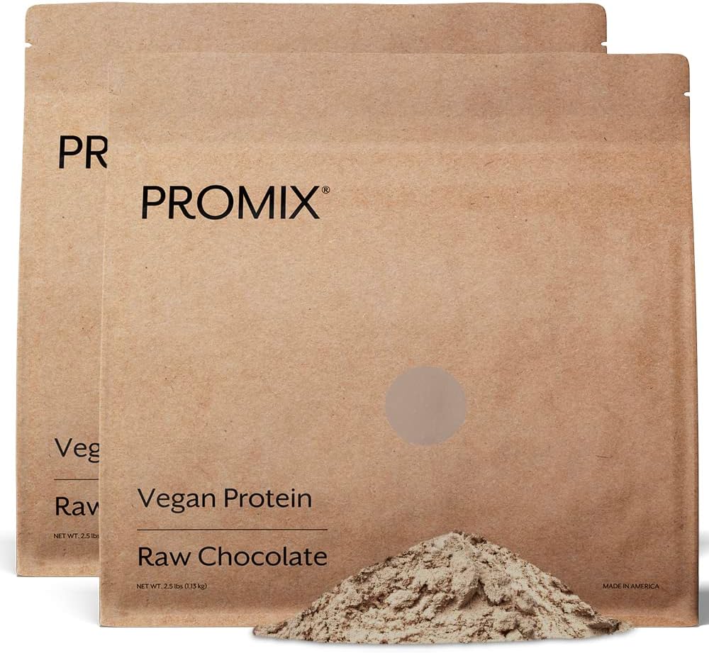 ProMix Nutrition Plant - Wegański proszek proteinowy, Surowa czekolada - Białko grochu i witamina B- 12 - Postworkout Fitness & Nutrition Shakes, Smoothies, Pieczenie i Gotowanie Przepisy - 5 Funt (Opakowanie 2)
