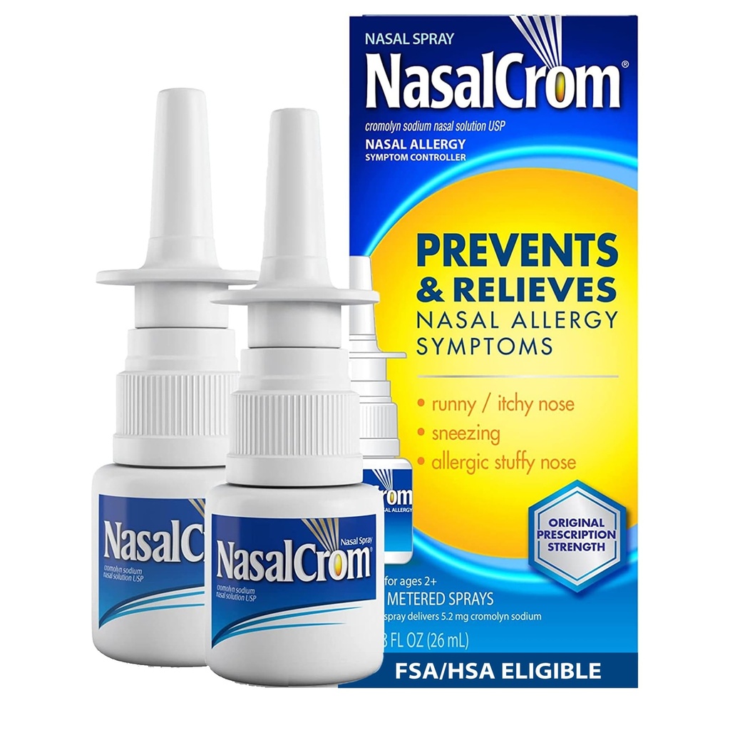 NasalCrom Nasal Spray Alergia Kontroler objawowy 124; 200 Rozpylacze 124; .88 FL OZ (2 opakowania)