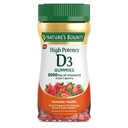 Nature 's Bounty Witamina D 5000 IU Gummies, Witamina D3 Wysoka potencja immunologiczna Wsparcie i suplement zdrowia kości, 5000 IU w 1 Gummy, Strawberry Flavor, 2 miesiące dostaw, 60 Gummies wegetariańskie dla dorosłych