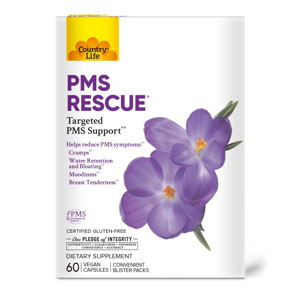 Country Life Women 's PMS Rescue 60 VegCap