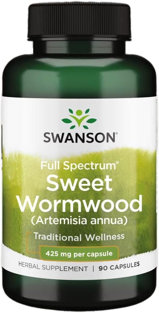 Swanson Sweet Wormwood - May Promote GI Gut Health, Microbial Balance & Digestive Health Supplement - Herbal Supplement with Artemisinin - (90 kapsułki, 425 mg każdy)
