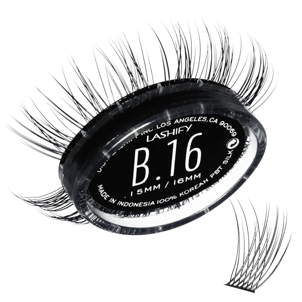 Lashify Bold 16mm Gossamer Eyelash Rozszerzenia Refill, czarny, DIY fałszywe rzęsy dla naturalnego wyglądu