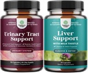 Zestaw D Mannose Kapsułki z Sok żurawinowy w proszku & Dandelion do moczu Tract Health and Liver Support Milk Thistle Supplements with Dandelion Root, Choline, Beetroot & Artiduck Extract