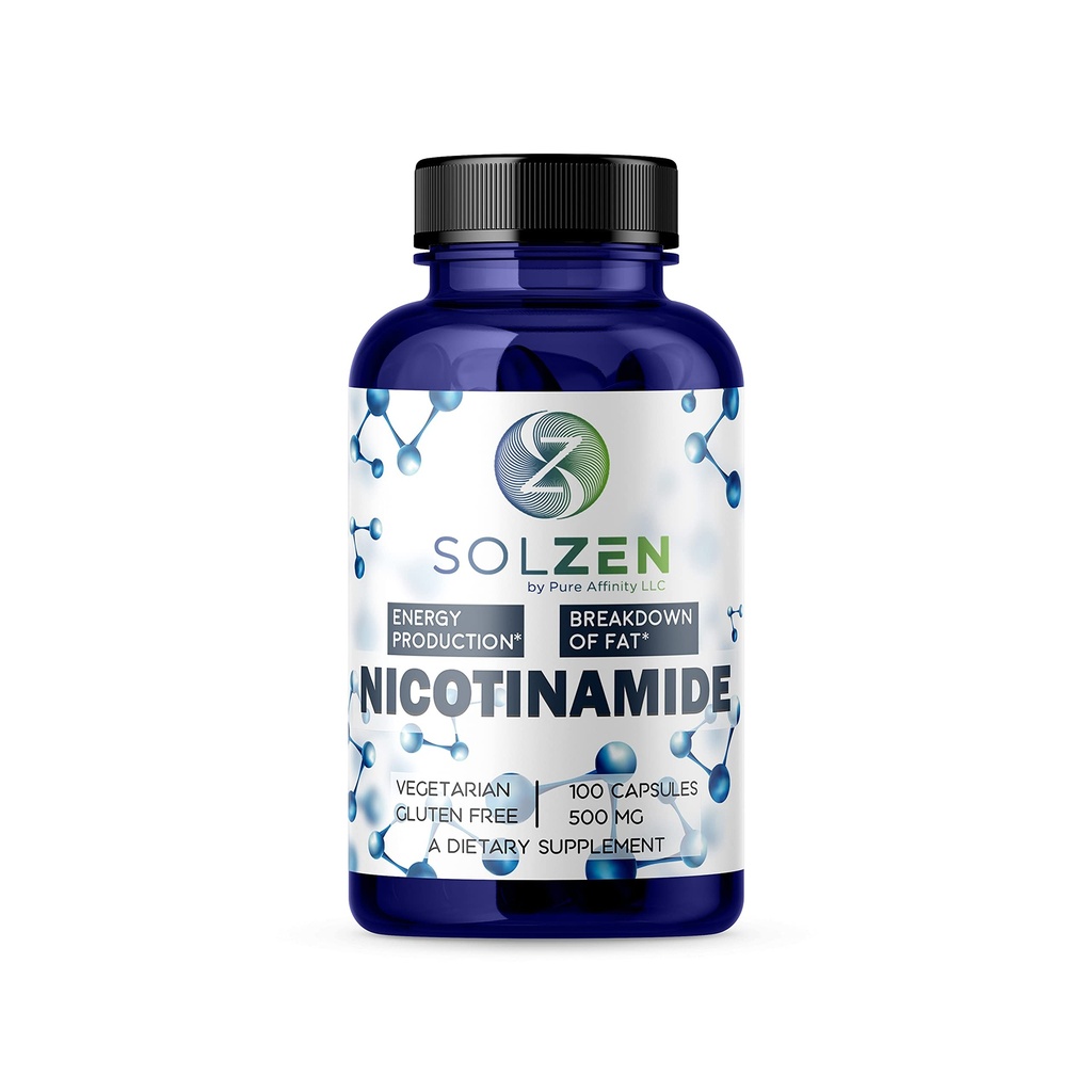 B3 Nikotynamid 500 mg Energy Booster, Regenerator komórek, który wspiera Cognitive Decline, Anti-Aging i pomaga łamać węglowodany w dół i tłuszcze (100 Count)