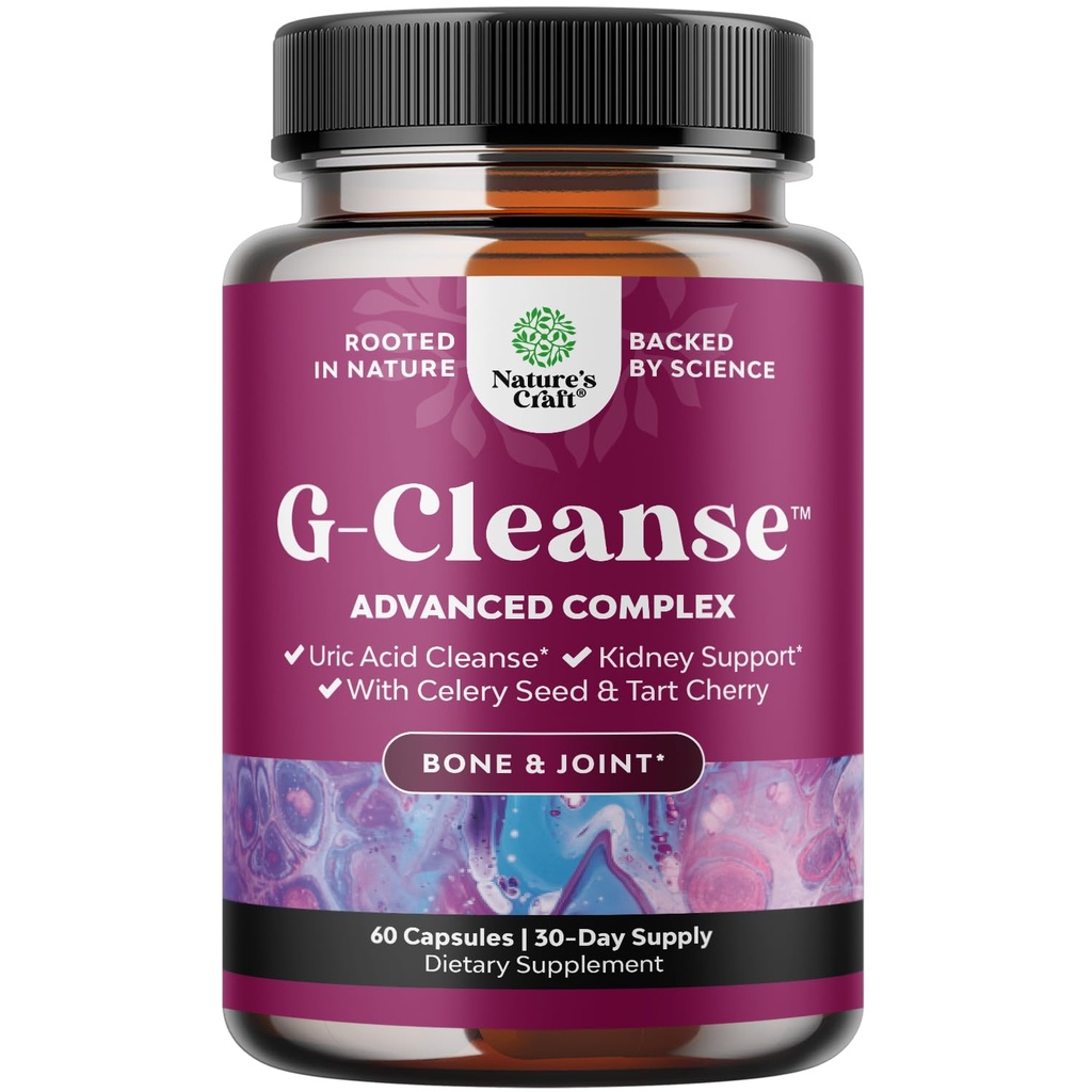 Nature Craft G- Cleanse Acid Supplement - Mocznik Acid Cleanse for Joint & Nerki Support - Nerki Cleanser with Chanca Piedra, Tart Cherry Extract, Seler Seed Extract Capsules - 60 Count