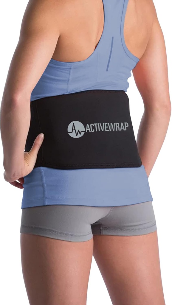 ActiveWrap - Back Ice Pack for Back Pain, obrzęk, skurcz, skurcz, sztywność i więcej, wielokrotnego użytku Ice Pack dla urazów z taśmy kompresji, Zastosowanie do terapii na gorąco i zimno, małe / średnie