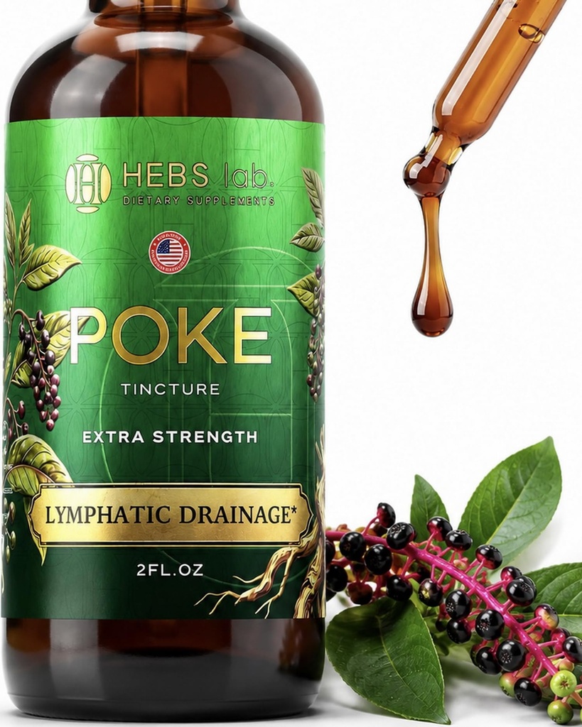 Ekstrakt Poke Root - Pure Lymphatic Drops - Immune Supplements Supplements & Detox Formuła - Relaxer mięśni i wsparcie dla sportowców - Made in The USA - 2 oz