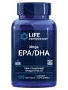 Life Extension Mega EPA / DHA, Omega-3 Kwasy tłuszczowe, Heart & Brain Health, Non-GMO, Gluten- Free, 120 softgels