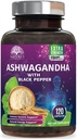 Ashwagandha Suplementy 2100mg - Ekstrakt Aszwagandha Proszek i korzeń z czarnym pieprzem do Max Wchłanianie, Ziołowe suplementy przeciwutleniacze dla kobiet i mężczyzn, Wegan, Non-GMO - 120 Kapsułki