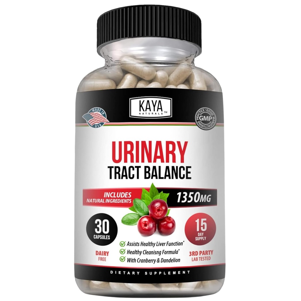 Kaya Naturals - D- Mannose - Urynary Tract UT Cleanse & Bladder Health - Made with Cranberry, Hibiscus & Dandelion Root - D Mannose Capsules Cranberry Supplement - 30 Veggie Capsules