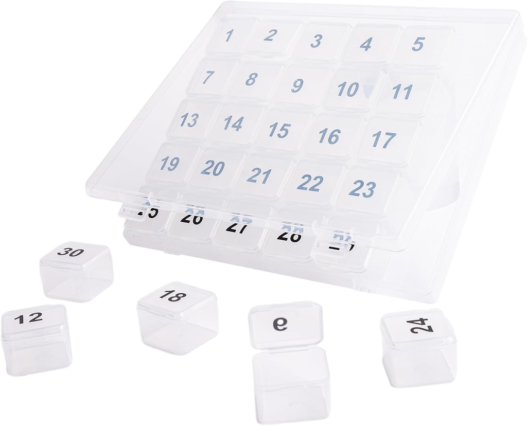 30 Dzień Pill Organizator, Przenośny Pill Ściśnij otworzyć, Duży raz dziennie na podróż, Miesięczny dla witamin, Medycyna, Suplementy (Clear)