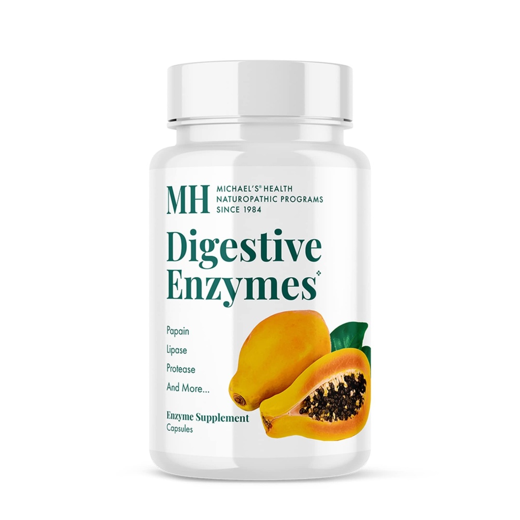 MICHAEL 's Health Naturopathic Programs Digestive Enzymes - 180 Kapsułek - Assists in Diesting Protein, Tłuszcze, Skrobia, Dairy & Carbohydrates - 60 Służenie