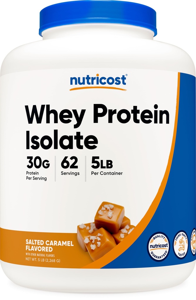 Nutricost Izolat białka serwatki (Karmel słony, 5LBS)