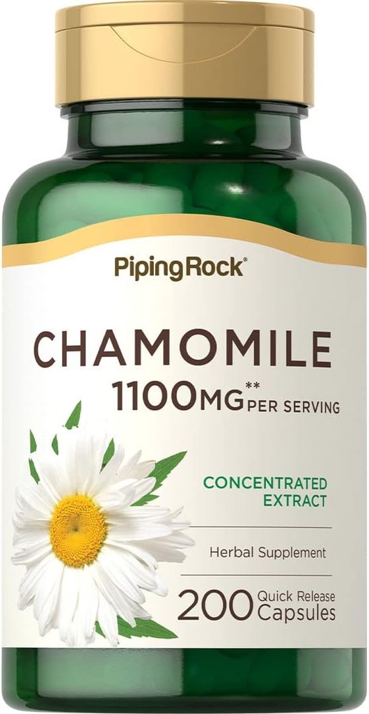 Ekstrakt rumianku skalnego Pipping Capsules 1100mg Xivy124; 200 tabletek Xivy124; Herb suplement Xivy124; Gluten Free, Non-GMO
