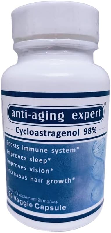 Cykloastragenol 98% Mikronizowany 25mg, 30 Kapsułki wegetariańskie, 1 butelka