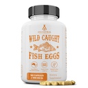 Suplementy przeciwnowotworowe Jajka rybne złowione dziko, 2400mg, Suplement Omega-3 Wspiera mózg, serce, płodność i zdrowie zapalne, Całe źródło żywności witaminy D, K2 i A, Non-GMO, 180 Kapsułki