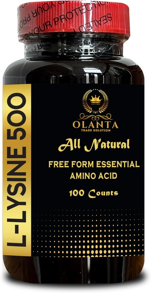 L- LYSINE 500 - Wolny formularz Amino Acids, L Lysine Complex, Immune Support, Lip & Skin Health Supplement, Support Hormon Regulation, L- Lysine Supplement - 1 Butelka 100 Liczby