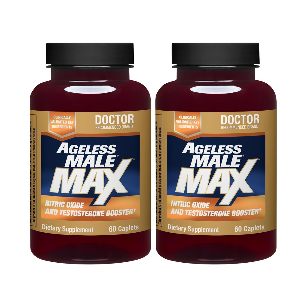 Ageless Mężczyzna Max Total Testosteron suplement booster dla mężczyzn, 120 Kapsułki