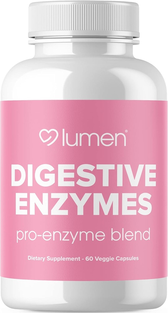 Lumen Naturals Digestive Enzymes Probiotics and Prebiotics - Powerful Enzymes for Digestion - Bloating Relief for Women - Gut Health Supplement (60 Count (Pack of 1)