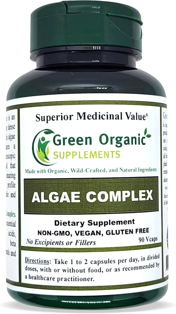 Algae, Fucoidan, Blue Green Algae, Kelp, Bladderwrack, Chlorella, Spirulina, Irish Moss, Dulse, 90 VCaps, High Absorbable, Non-GMO, Gluten- Free (Single)
