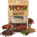 VOS GANOLUCIDUM - 100% Organic Reishi Coffee, 2 w 1 Reishi Mushroom z Kawą, 5 Sachets, Wielki Degustacja, Mushroom Supplement, Wsparcie dla Energii i Suplement odporności (0.7 oz każdy)