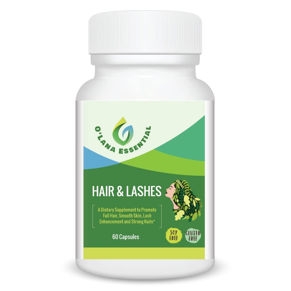 Włosy Lashes skóry Nails Suplement do promowania pełne włosy świecące skóry Lash Wzmacnianie i silne paznokcie GMP Certyfikowany z Biotin Collagen Niacin Cynk Witamina C & D3 60 Kapsułki O 'Lana Zasadnicze