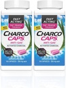 Charcocaps szybko działające gazu ulgi dla wzdęcia i wzdęcia, beznarkotykowe detoksykacji aktywowany wzór węgla, 100 kapsułki, 30 Day Supply, Pink- Opakowanie 2