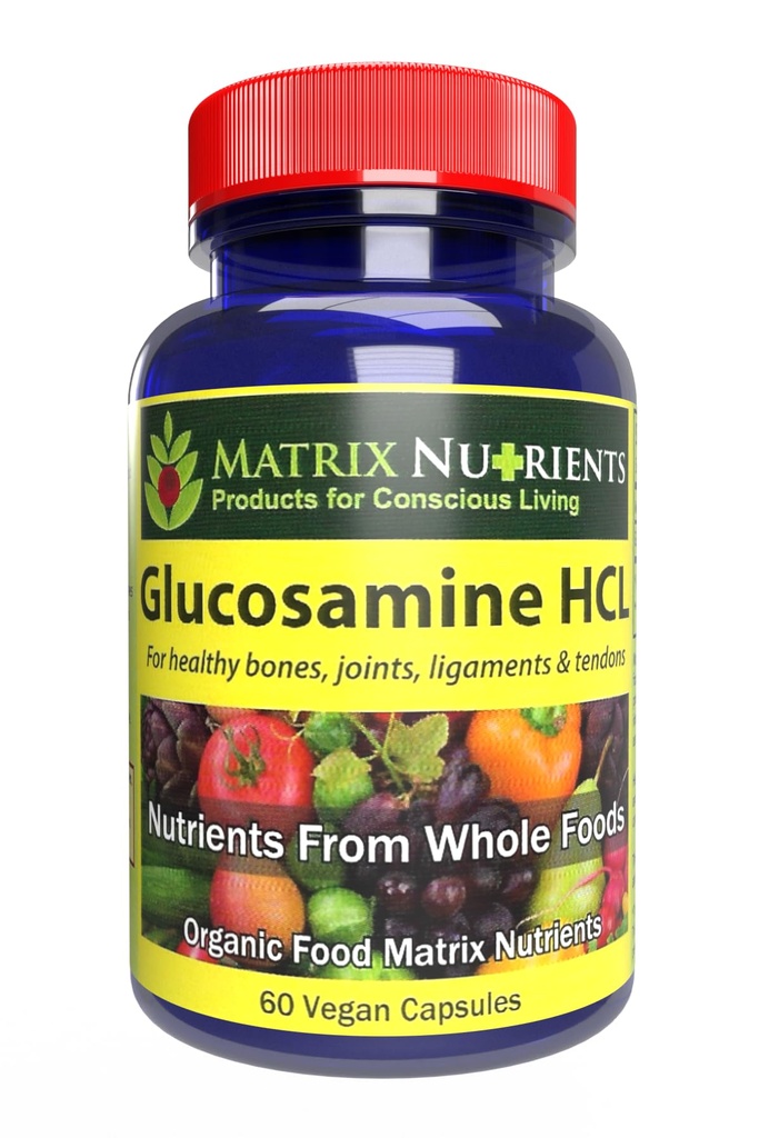 GLUCOSAMINE HCL - Budowniczy chrząstki! Utrzymuj zdrowe jointy, kości, ligamenty i ścięgna. Wchłanianie Tempo do 98% - kapsułki wegańskie (60ct)