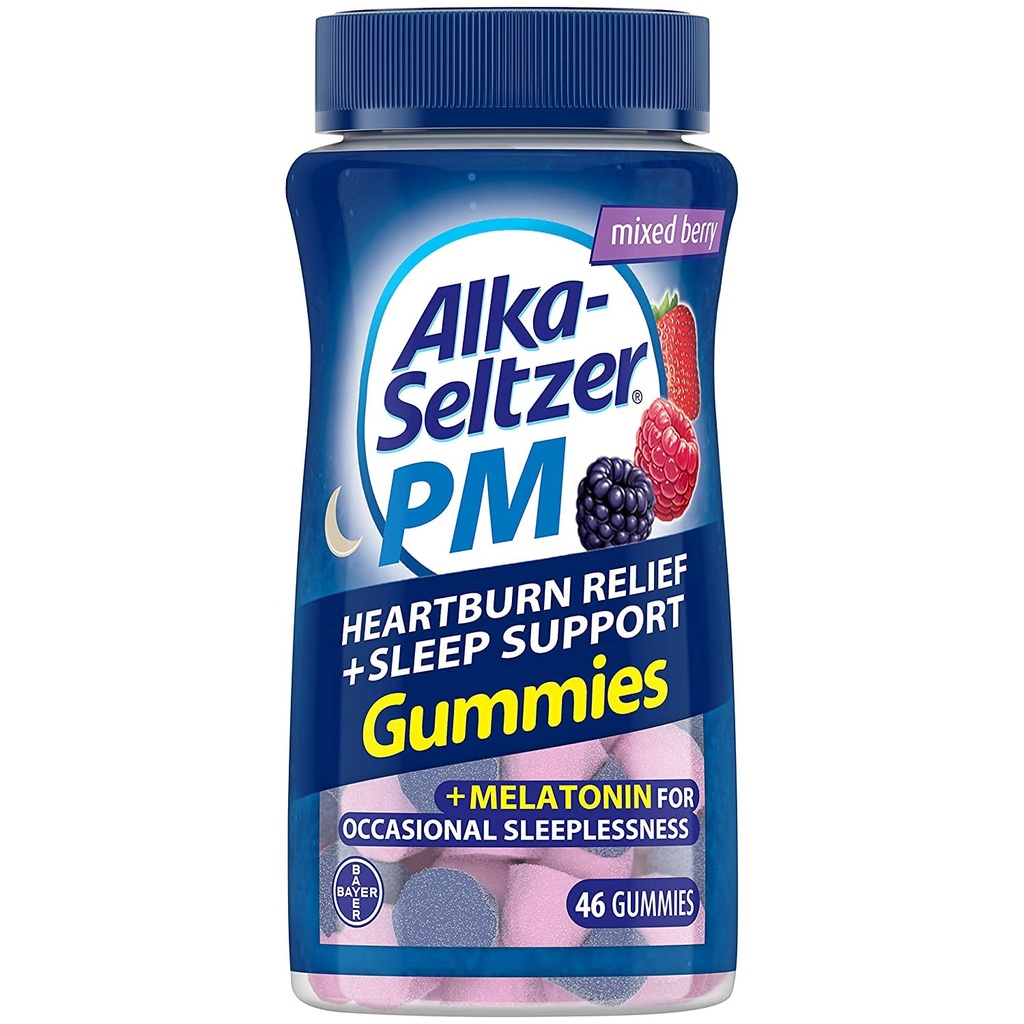 Alka- Seltzer PM Heartburn Relief + Gummies wsparcia snu, 46 ct (Opakowanie po 2)