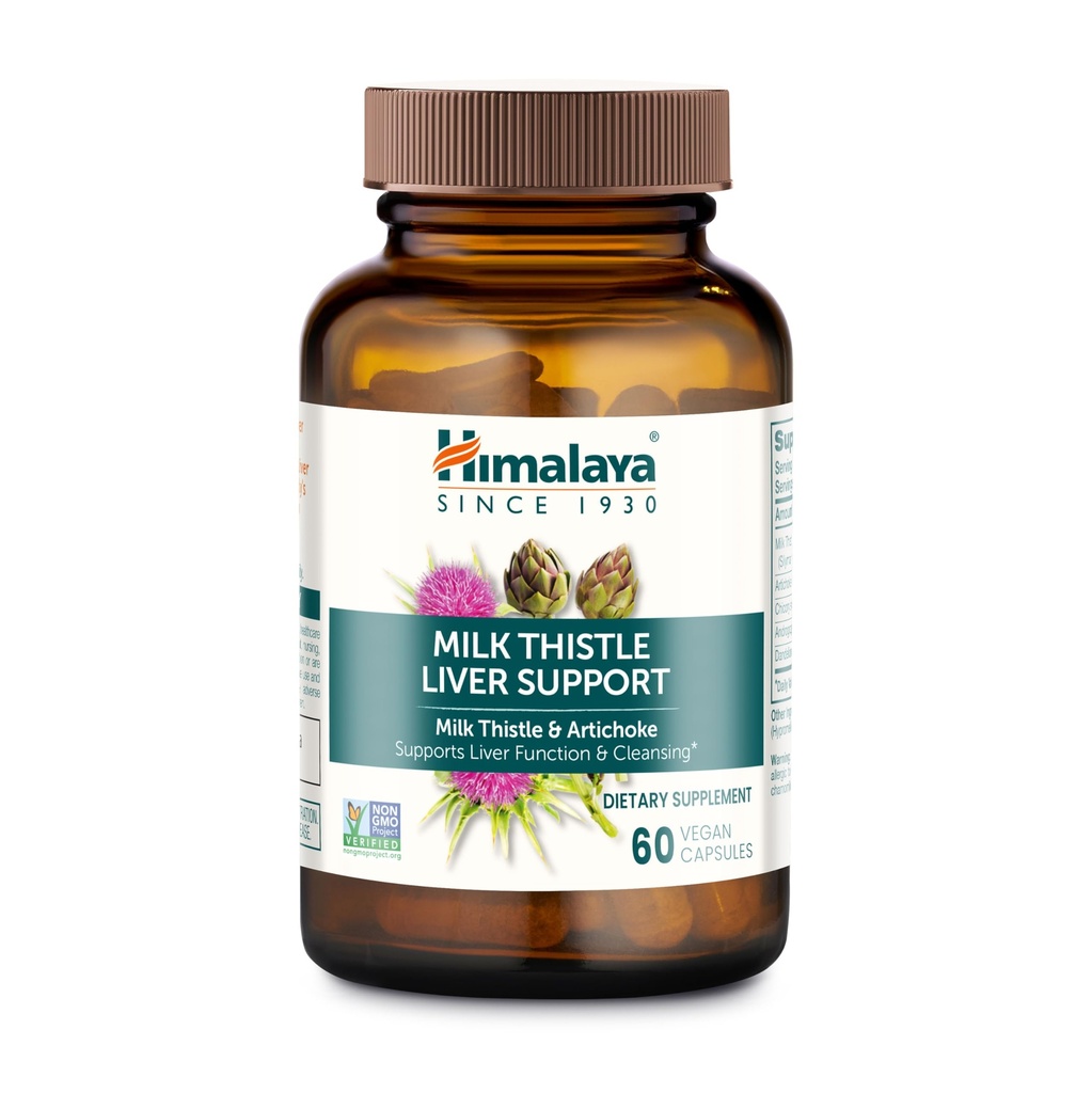 Himalaja Mleko Thistle Liver Support - z Chicory, Andrographis, Dandelion i Silimarin do czyszczenia wątroby, Detox i funkcji - Vegan, Non-GMO, Gluten Free, 350 mg, 60 Kapsułki
