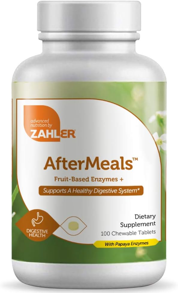 Zahler AfterMeals ™, Fruit- based Enzymes +, 100 tabletek do żucia