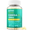 Vegan Omega 3 DHA EPA ALA Suplement z 5000IU Witamina D3 K2 (MK7), CoQ10 dla kobiet Mężczyźni 124; Alternatywny olej rybny 124; Algi Omega Omega 3 1000mg Tabletki dla kości, mózgu, oka, skóry 124; 120 Softgels