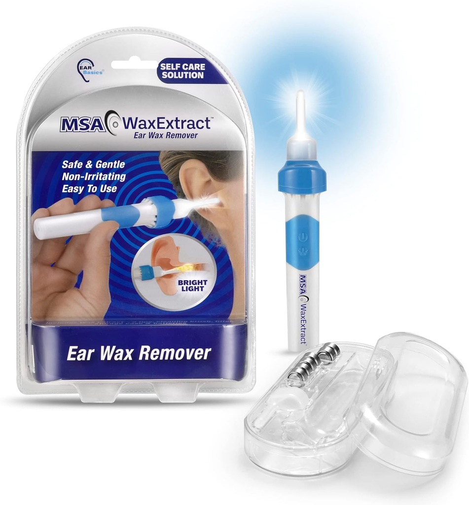 Wax Extract Remover Wosk Wosk w / 2 Elastyczne Porady, Światło LED, & Szczotka czyszcząca 124; Bezpieczne, skuteczne Wibracje Wosk Uszy & Odkurzacz do delikatnego usuwania Wosk Buildup 124; Premium Odkurzacz Uszy dla dorosłych i dzieci