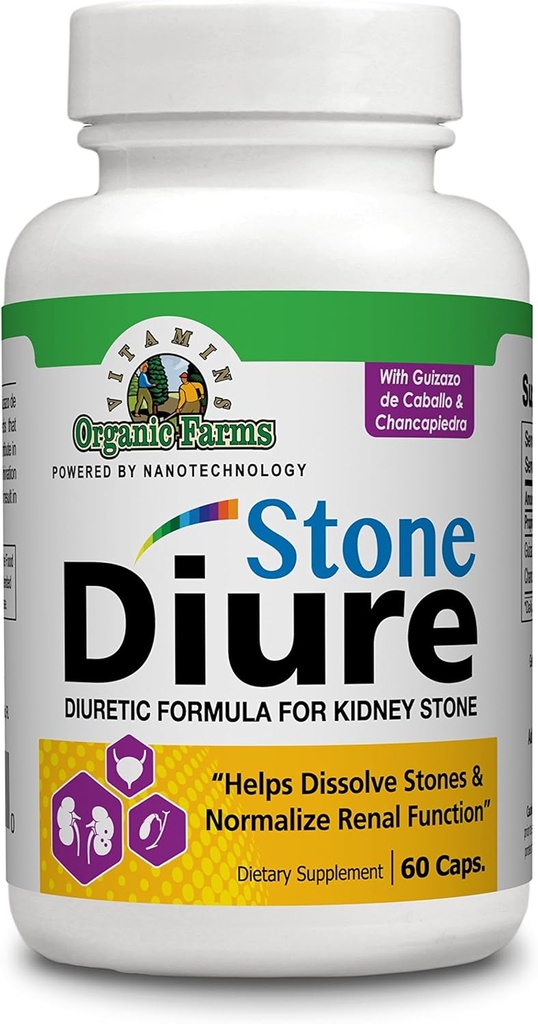 Diure Stone - 60 Caps - Formuła diuretyczna - 100% Natural - Suplement diety