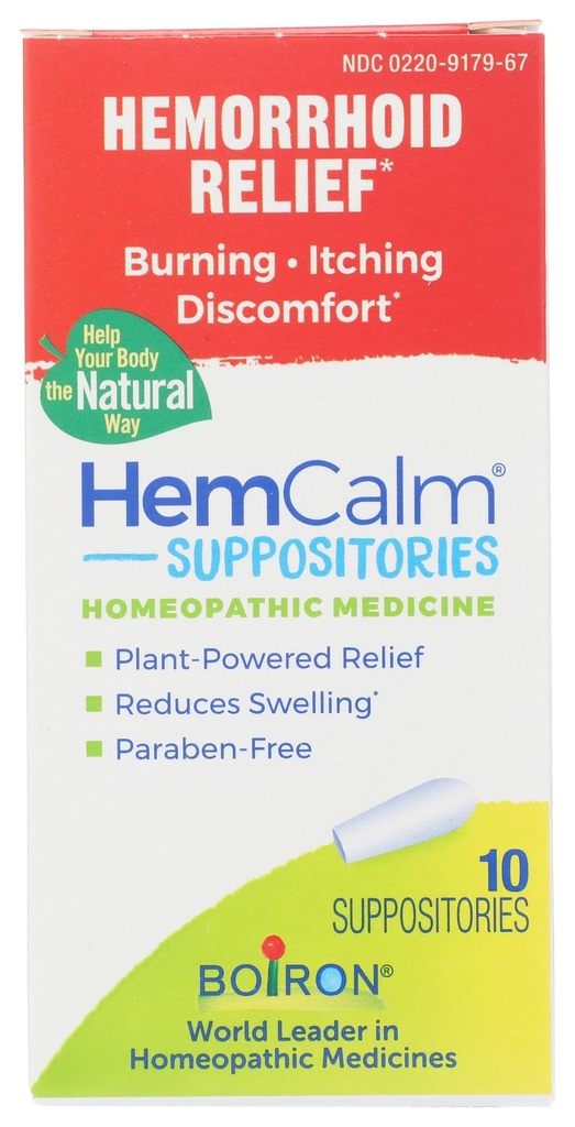 Boiron HemCalm Suppositories for Hemorrhoid Relief of Pain, Swędzenie, Opuchlizna lub dyskomfort - 10