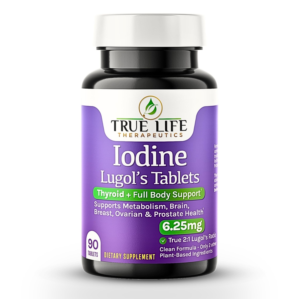Tabletki zawierające jod Lugol 6, 25 mg - Precyzyjna dawka Tyroid & Wsparcie Energetyczne - No Harsh Liquid, Stabilny suplement jodku potasu - 90 Ct, Non-GMO, Brak środków konserwujących