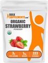 BulkSupplements.com Organic Strawberry Powder - Proszek owocowy z Organic Strawberry - Nie dodano cukru & Gluten Free, 3g na serwowanie, 1kg (2,2 kg) (Opakowanie 1)