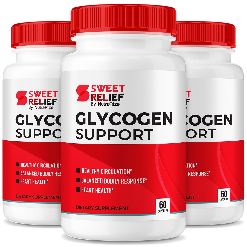 NutraRize (Pakiet 3 Sweet Relief Glycogen Support - Oczyszczacz naczyń krwi, Kapsułki, Zaawansowana formuła dla ogólnego Wellness, Opinie (180 Kapsułki)