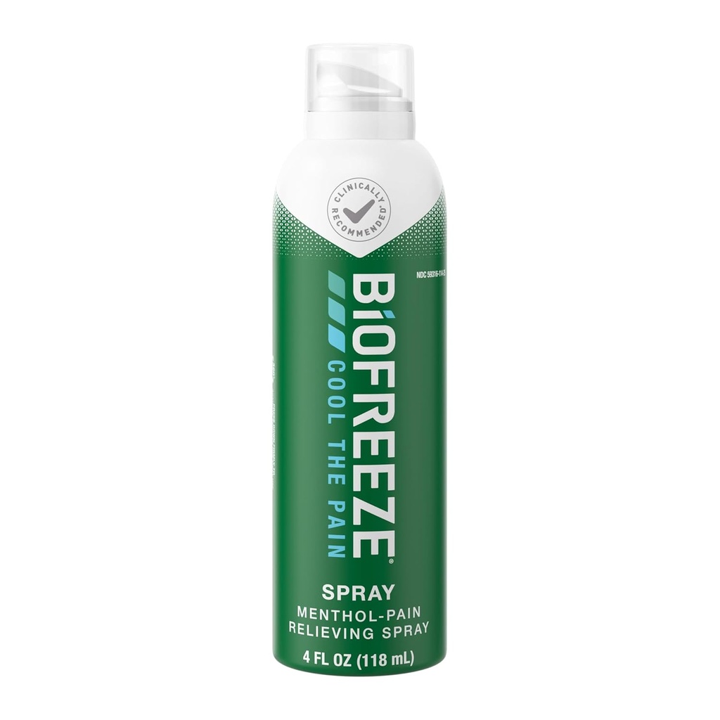 Biofreeze Relief Pain Spray, Zapalenie stawów Reliever, Knee & Lower Back Relief, ból mięśni Relief, Neck Relief Pain Relief, Farmaceutyk Rekomendowane, FSA Kwalifikowalne, 4 FL OZ Biofreeze Menthol Spray