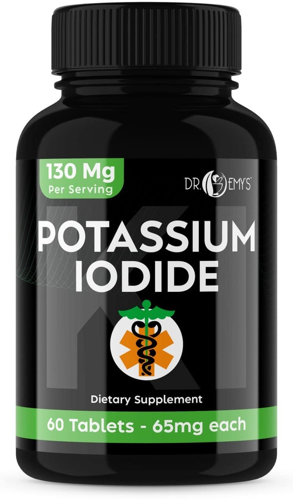 Tabletki Iodowe potasu - 1- Pack 130mg Służenie Razem 60 Tabletki - Dr Emys Tabletki Iodowe potasu