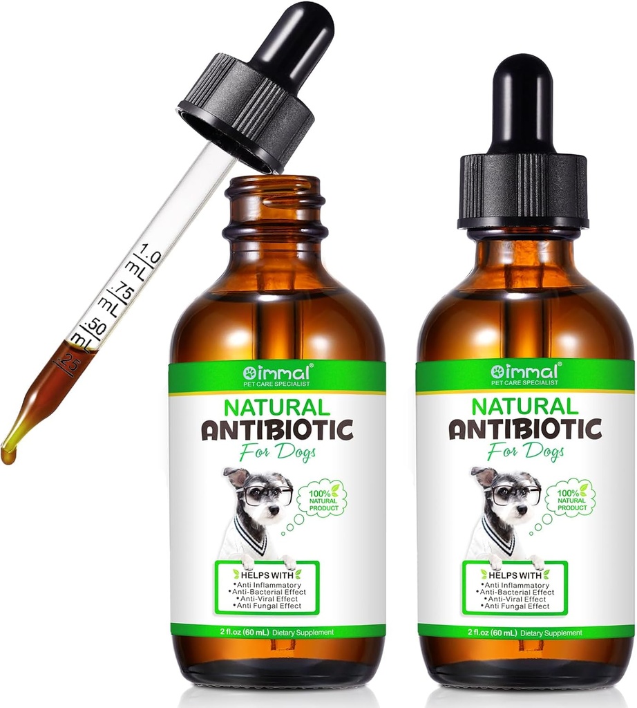 2 Pack Antybiotyki dla psów, Naturalne Antybiotyki dla alergii psów i Itch Relief, Antybiotyki psów pomaga wspierać zdrowy system immunologiczny, Alergia Wsparcie