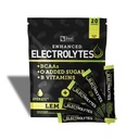 Ulepszone opakowania z proszkiem elektrolitycznym (limonka cytrynowa 124; 20 opakowań) w / 0 Sugar + BCAAs + B- Vitaminy Suplement elektrolitu w cynku potasu i magnezu do hydrolizy - Keto Electrolytes