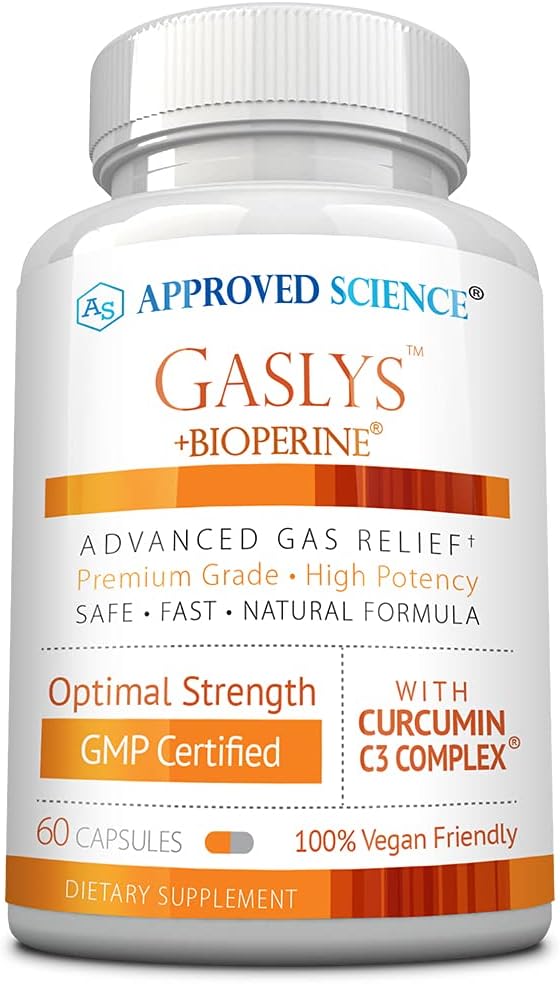 Zatwierdzone Science ® Gaslys ™ - Soothe Digestive Tract, Leverates Gas and Stomach Cramps - Proszek karczocha, Ginger, Nasiona kopru - 60 Hrabia - Opakowanie 1